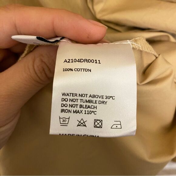 Lattelier Tailored shirt dress oversize tan button utility
lagenlook cotton L - Picture 7 of 13